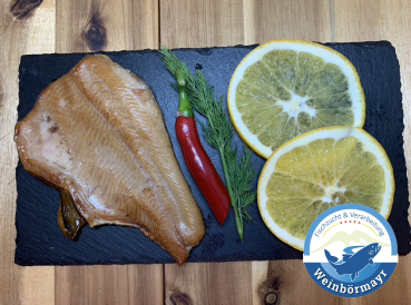 Saiblingsfilet geräuchert verfeinert mit Honig Senf 100g